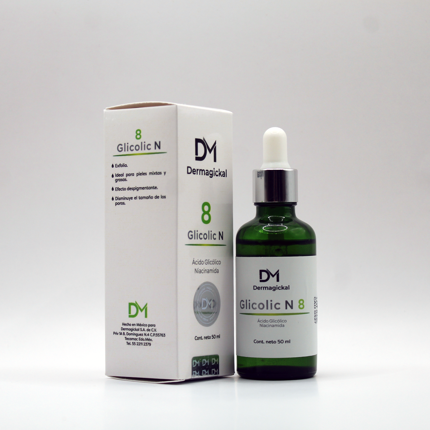 Glicolic N 8 50ml DM (Suero con ácido glicólico 8% y niacinamida)